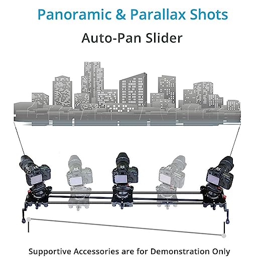 PROAIM Carbon Fiber ZING Auto Pan Panorama DSLR Linear and Curve Camera Slider for Compatible with Nikon Sony Canon Panasonic | Storage Bag