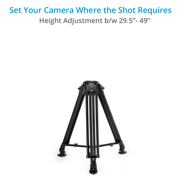 
Proaim 100mm Bowl Head Tripod Stand with Rubber Tripod Shoes | Payload - 80kg/176lb

