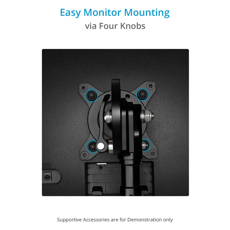Proaim 360° Rotation VESA 75mm/100mm Tilting Monitor Mount with 5/8” Baby Pin Receiver