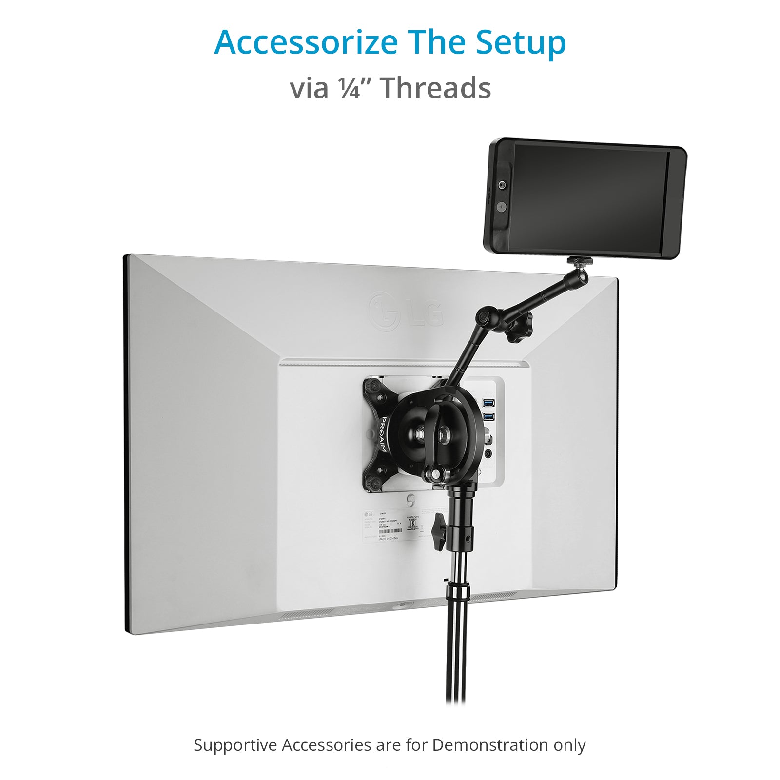 Proaim 360° Rotation VESA 75mm/100mm Tilting Monitor Mount with 5/8 ...