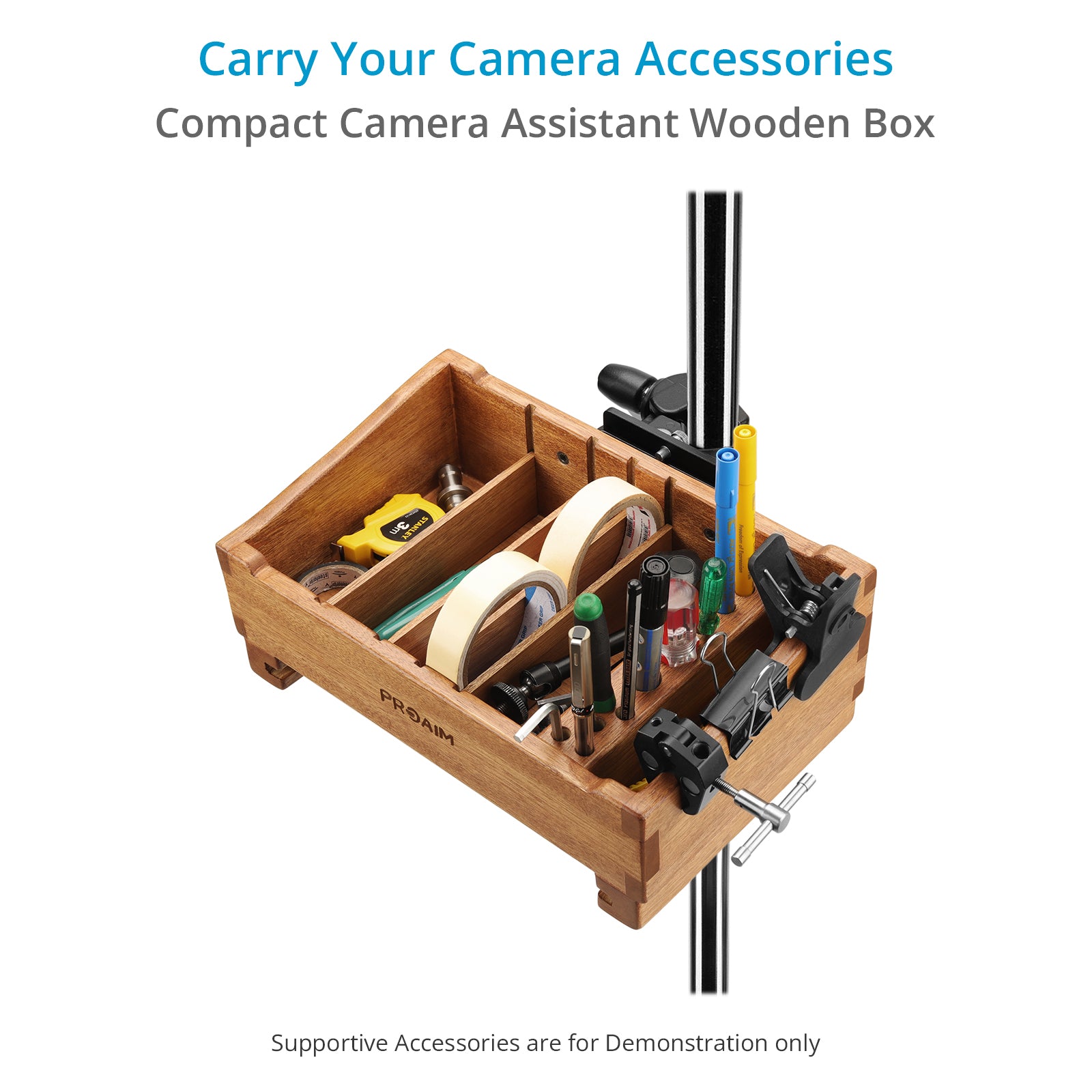 Proaim Camera Assistant Front Wooden Box for Accessories, Tools