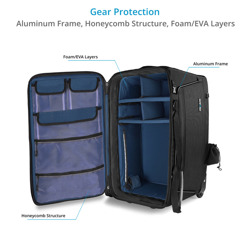 Proaim Cine Cube Mobile Audio Workstation Bag | Trolley System with Outdoor Wheels