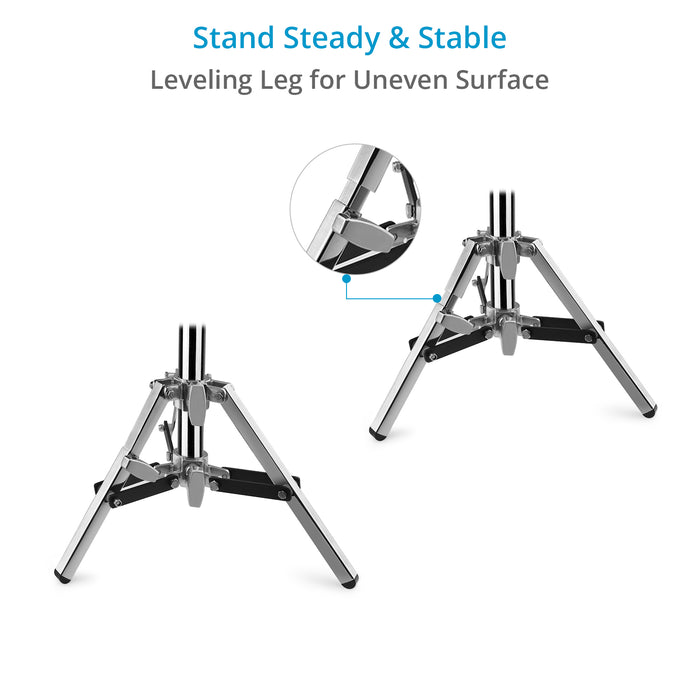 Proaim Low Ninja Baby 5/8” Double Riser Stand for Lights & Studio Photography | Height: 1.8 -3.3 Feet