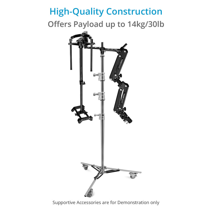 Proaim Baby 5/8” Jr. Triple Riser Roller Stand w Wheels for Studio, Photography | Max. Height: 12.2 Feet