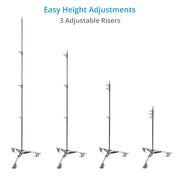 Proaim Baby 5/8” Jr. Triple Riser Roller Stand w Wheels for Studio, Photography | Max. Height: 12.2 Feet