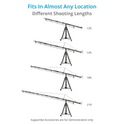 Proaim Alphabet 21ft Camera Jib Crane Package with Tripod, Dolly & Pan/Tilt Head